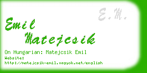 emil matejcsik business card